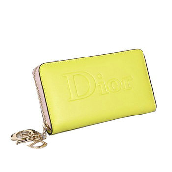 dior wallet calfksin leather 116 lemonyellow&pink dior wallet calfksin leather 116 lemonyellow&pink